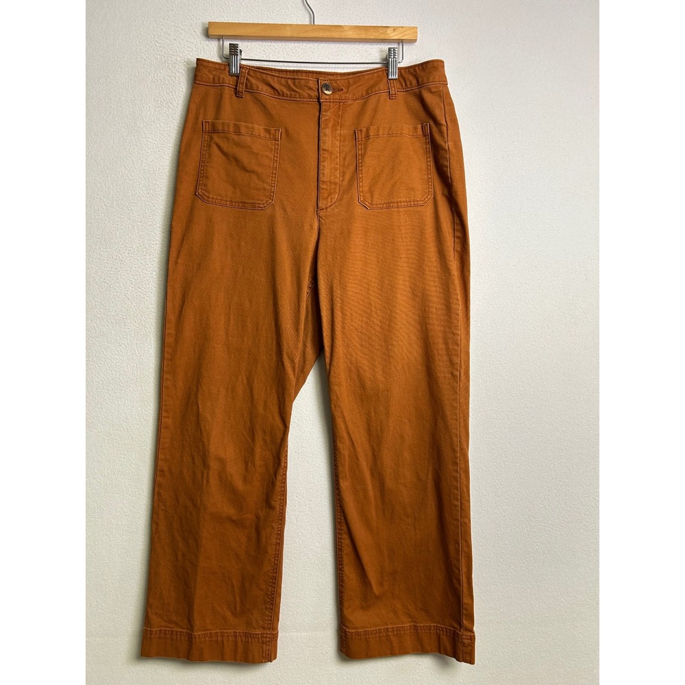Boho Retro Old Navy Womens 12 Tall Orange High Rise Wide Leg Patch Pocket Pants